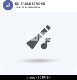 Didgeridoo icon vector, filled flat sign, solid pictogram isolated on white, logo illustration. Didgeridoo icon for presentation. Stock Vector