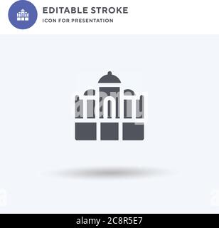 Taj Mahal icon vector, filled flat sign, solid pictogram isolated on white, logo illustration. Taj Mahal icon for presentation. Stock Vector