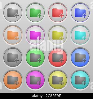 Set of Move folder plastic sunk spherical buttons. Stock Vector