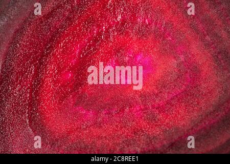 Beetroot cross sections, natural red colour Stock Photo