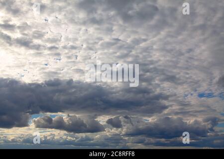 Gorgeous Cirrocumulus Clouds . Endless cloudscape scenery Stock Photo