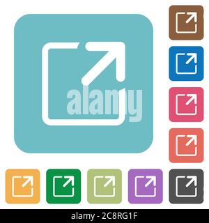 Flat maximize window icons on rounded square color backgrounds Stock ...