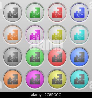 Set of puzzle plastic sunk spherical buttons. Stock Vector