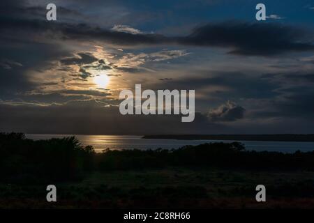 A Beautiful Sunset on the Bay, Newport, Rhode Island Stock Photo