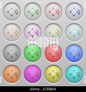 Set of Rotate element plastic sunk spherical buttons. Stock Vector