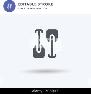 Double icon vector, filled flat sign, solid pictogram isolated on white, logo illustration. Double icon for presentation. Stock Vector