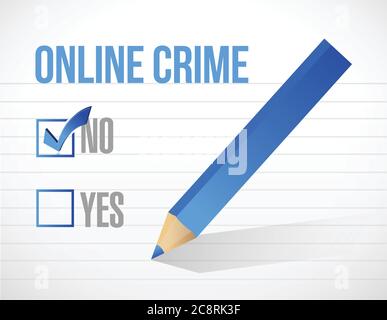 No online crime check mark illustration design over a white background Stock Vector