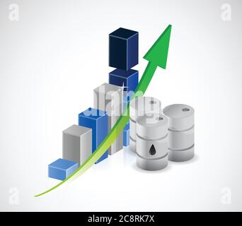 Rising oil prices illustration design over a white background Stock Vector