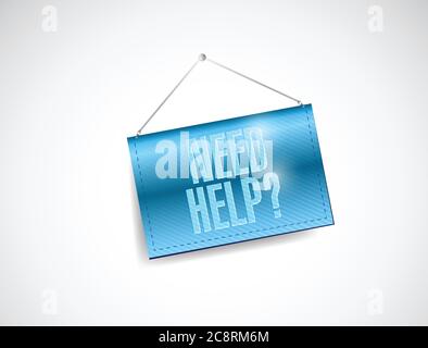 Need help hanging banner illustration design over a white background Stock Vector