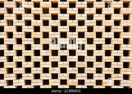 black hole and brick wall background texture, part of traditional Chinese brick window lattice in the southeast of China Stock Photo