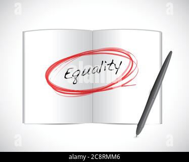 Equality book sign illustration design over a white background Stock Vector