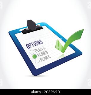 Clipboard plan check mark illustration design over a white background Stock Vector