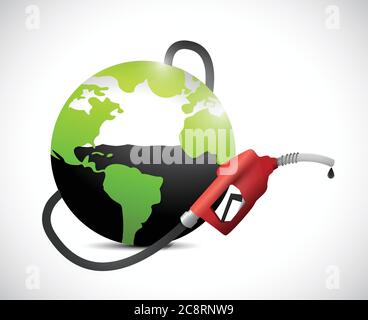 Oil globe gas pump illustration design over a white background Stock Vector