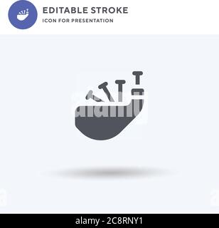 Bagpipes icon vector, filled flat sign, solid pictogram isolated on white, logo illustration. Bagpipes icon for presentation. Stock Vector