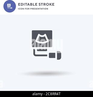 Ultrasound icon vector, filled flat sign, solid pictogram isolated on white, logo illustration. Ultrasound icon for presentation. Stock Vector
