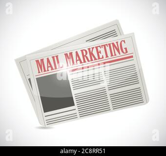 Mail marketing newspaper illustration design over a white background Stock Vector