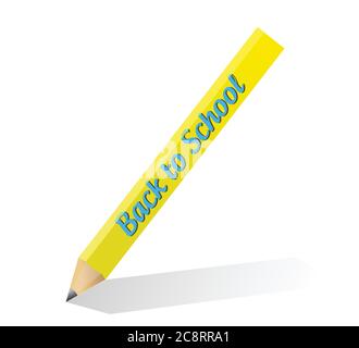 Back to school pencil illustration design over a white background Stock Vector