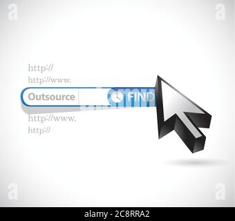 Outsource search online illustration design over a white background Stock Vector