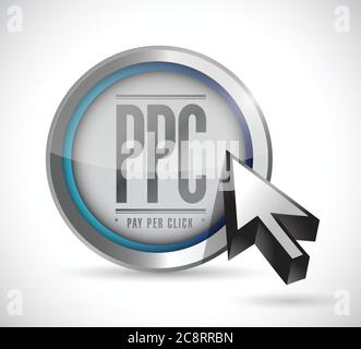 Pay per click button illustration design over a white background Stock Vector