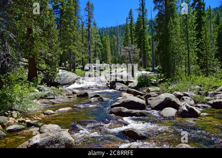 Indian Pools near Huntington Lake in California Stock Photo