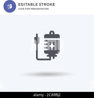 Blood Bag icon vector, filled flat sign, solid pictogram isolated on white, logo illustration. Blood Bag icon for presentation. Stock Vector