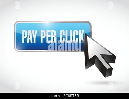 Pay per click button illustration design over a white background Stock Vector