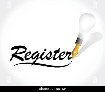 Register sign illustration design over a white background Stock Vector