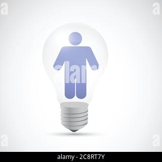 Avatar inside a light bulb illustration design over a white background Stock Vector