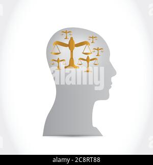Law on my mind concept illustration design over a white background Stock Vector