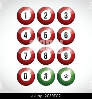 Dial numbers illustration design balls over a white background Stock Vector