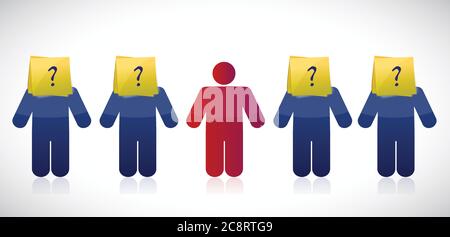 Looking for someone concept illustration design over a white background Stock Vector
