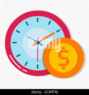 time is money isolated  icon vector illustration Stock Vector