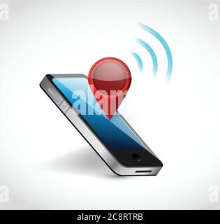 Photo and pointer wifi illustration design over a white background Stock Vector