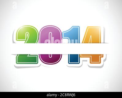2014 colorful sign card illustration design over a white background Stock Vector