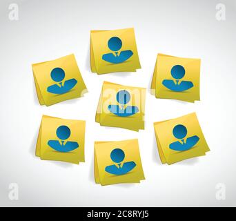 Avatar people on a post. illustration design over a white background Stock Vector