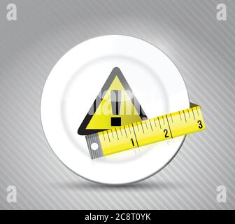 Foot warning sign illustration design over a grey background Stock Vector