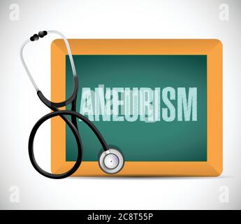 Aneurysm word written on a chalkboard. illustration design over a white background Stock Vector