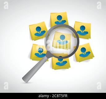 Avatar people on post message under review. illustration design over a white background Stock Vector