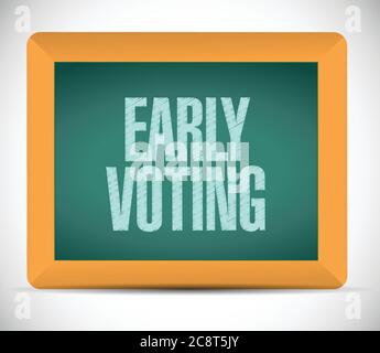 Early voting sign message illustration design over a white background Stock Vector