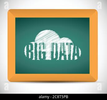 Big data cloud scribble on a board. illustration design over a white background Stock Vector