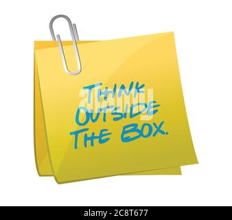Think outside the box message written on a post. illustration design Stock Vector