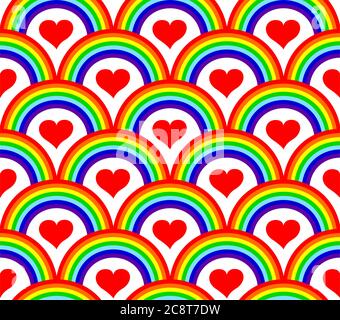 vector illustration of a seamless rainbow pattern Stock Vector