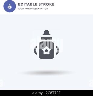 Sippy Cup icon vector, filled flat sign, solid pictogram isolated on white, logo illustration. Sippy Cup icon for presentation. Stock Vector