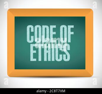 Code of ethics message illustration design over a white background Stock Vector
