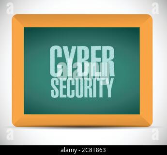 Cyber security sign message illustration design over a white background Stock Vector