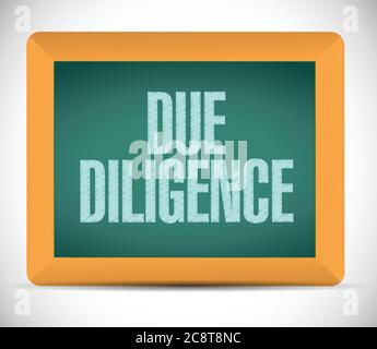 Due diligence message illustration design over a white background Stock Vector