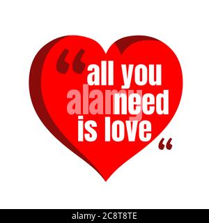 All you need is love quote  All you need is love, Love quotes, Vector  quotes