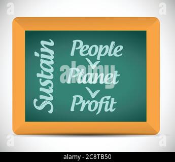 Sustain message illustration design over a white background Stock Vector