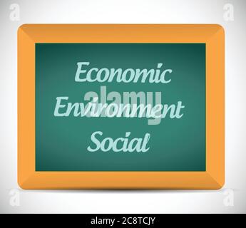 Economic, environment and social message illustration design over a white background Stock Vector