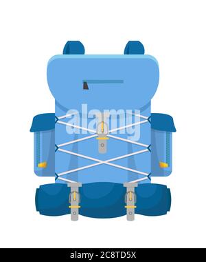 Hiking backpack flat vector illustration Stock Vector